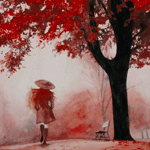 Девушка в осеннем парке