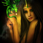 Девушка и зеленый дракон